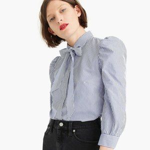 Thomas Mason for J. Crew Striped Tie-Neck Top